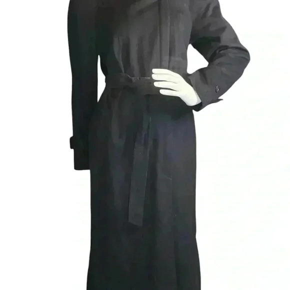 Vintage Armani Collezioni Black Poly Techno Lightweight Belted Trench Coat. - Picture 13 of 15